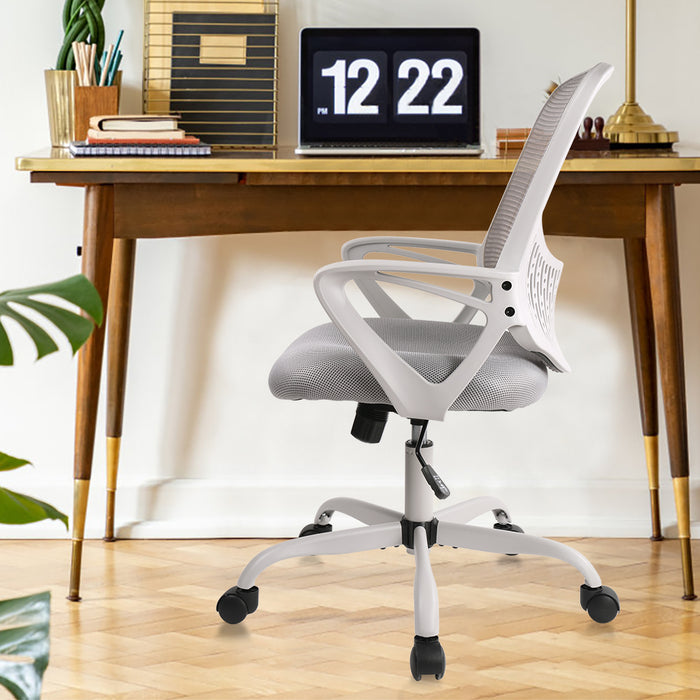Bigleap Office Chair, Ergonomic Computer Chair, Mesh Desk Chairs with Flip-up Arms for Home, Bedroom, Study, Student, Adults, Grey