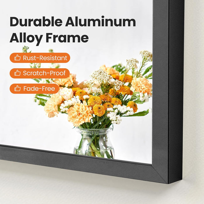 TINKLE WELL Black Arch Wall Mirror, Rust-Resistant Aluminum Frame for Bathroom, Bedroom, and Living Room