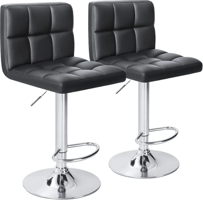 TINKLE WELL Bar Stools Counter Height - Adjustable Swivel Barstools with Back and Metal Base, PU Leather