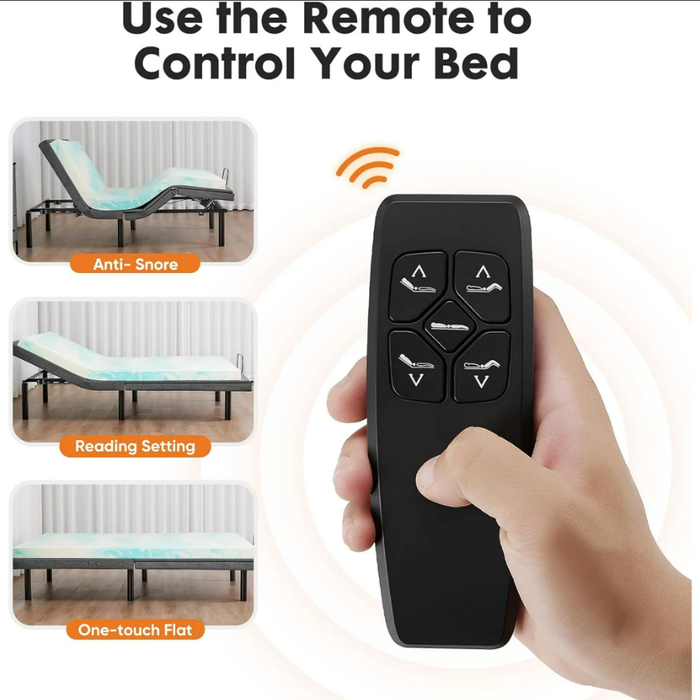 BEDDLE Power Adjustable Metal Platform Bed Base with Wireless Remote Control,Zero Gravity Bed with 2 USB Ports