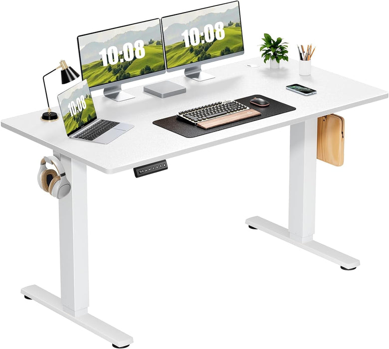 Betcozy 55'' Electric Stand up Desk, Adjustable Electric Computer Desk for Home Ofiice, White