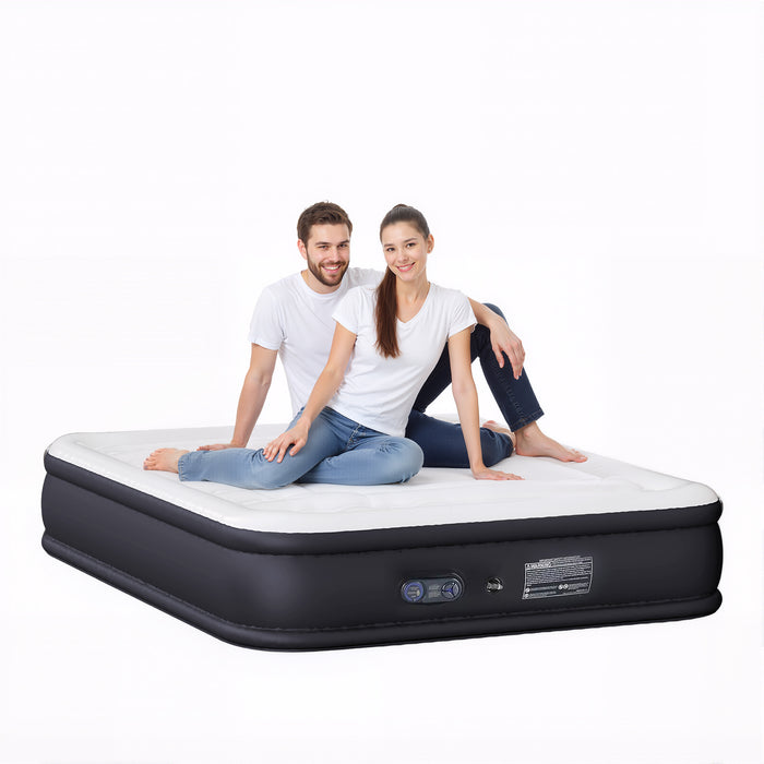 TINKLE WELL Twin/Queen Size Air Mattress with Built-in High Capacity Pump, 16"/18“/22” Extra Tall Raised Airbed, Non-Slip Bottom Design, Supports 660 lbs, Inflatable Mattress for Home, Camping and Travel