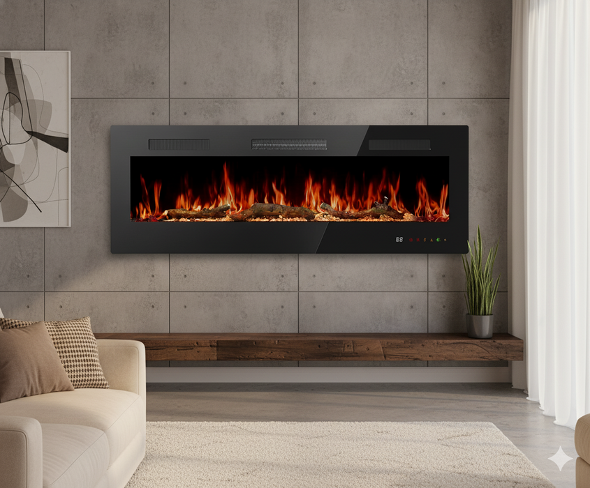 TINKLE WELL Electric Fireplace Freestanding Stove, Adjustable 3D Flame, Safe & Easy Heater, Compact Corner Design, Inky