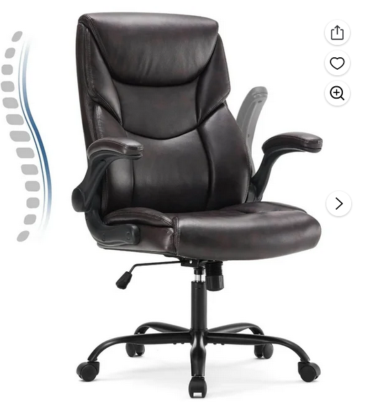 Bigleap Big and Tall Office Chair Desk Chair 300lbs Wide Seat with Adjustable Armrest and Lumbar Support PU Leather High Back Executive Task Ergonomic Computer Chair for Back Pain,Brown1