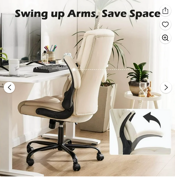 Bigleap Big and Tall Office Chair Desk Chair 300lbs Wide Seat with Adjustable Armrest and Lumbar Support PU Leather High Back Executive Task Ergonomic Computer Chair for Back Pain,White