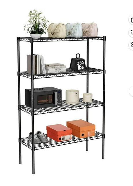 Bigleap 4-Tier Metal Storage Shelving, Adjustable Shelves Unit Heavy Duty Standing Shelf Organizer for Kitchen, Closet, Pantry, Garage, Bathroom, Laundry