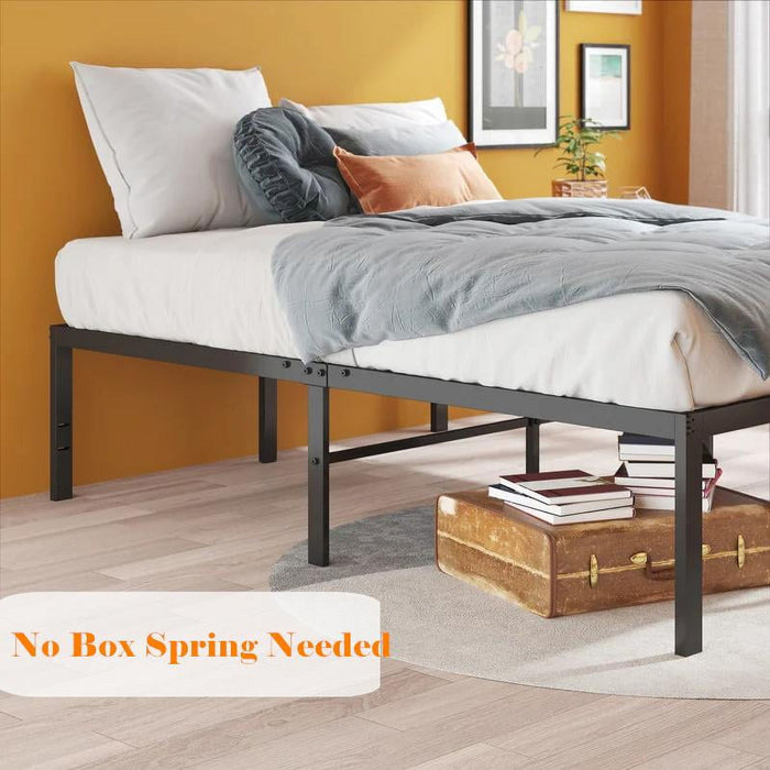 Metal Bed Frame with Storage Space ¨C Heavy Duty Platform, No Box Spring Needed, Black