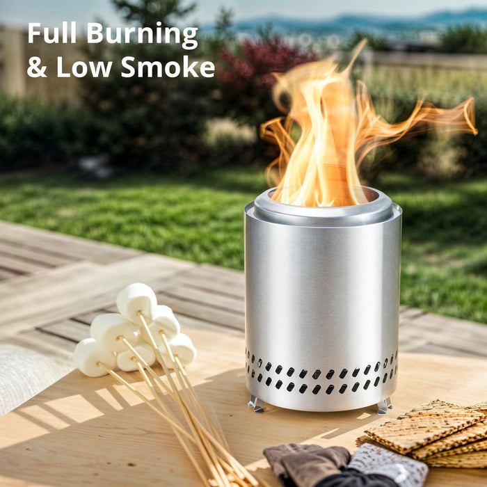 TINKLE WELL TINKLE WELL Small Tabletop Fire Pit, Smokeless Stainless Steel Firepit with Bag, Red
