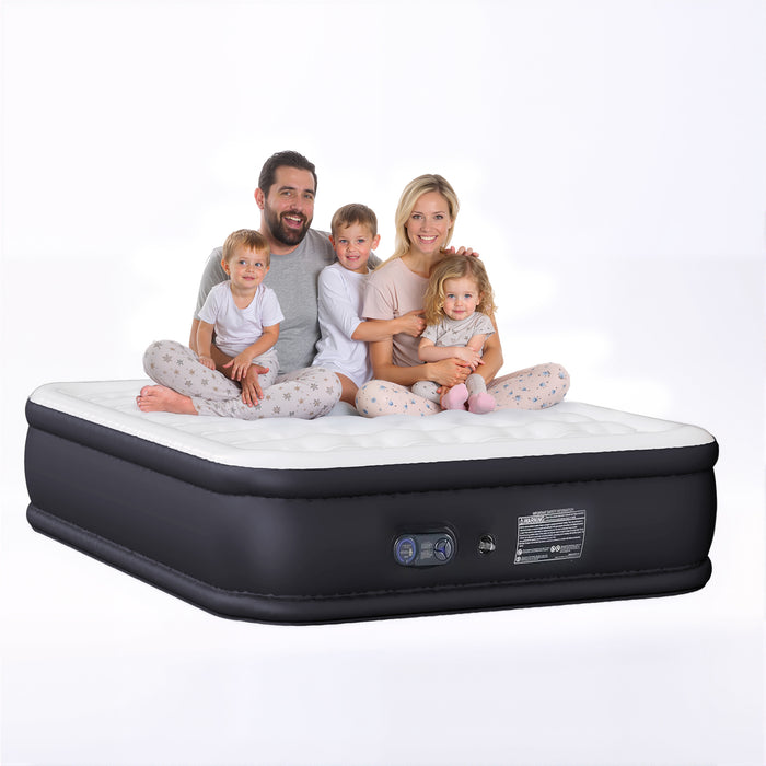 TINKLE WELL Twin/Queen Size Air Mattress with Built-in High Capacity Pump, 16"/18“/22” Extra Tall Raised Airbed, Non-Slip Bottom Design, Supports 660 lbs, Inflatable Mattress for Home, Camping and Travel