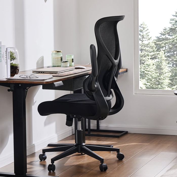 TINKLE WELL Office Chair, with Adjustable Lumbar Support and Armrest, Comfortable Computer Gaming Chair, Black