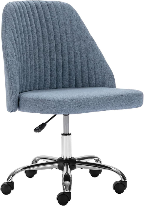 Taoset Modern Vanity Chair with Adjustable Height - 360掳 Swivel & Comfortable Cushion for Dressing Room & Bedroom, Blue