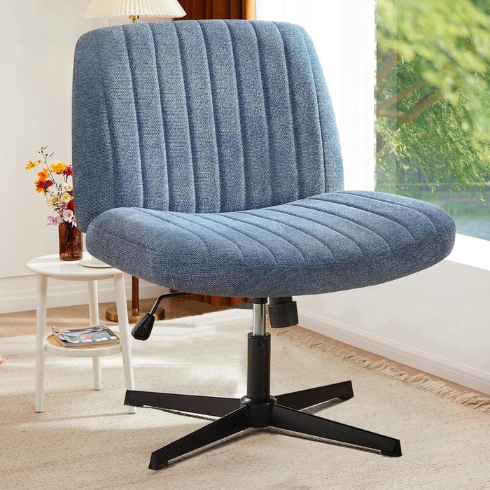 Taoset Office Desk Chair, Modern Cute Rolling Vanity Swivel Task Chairs with Wheels, Comfortable Back Seat for Home, Bedrooms, Office, Study, Student, Adults, Make-up, Dressing Room,Dark Blue