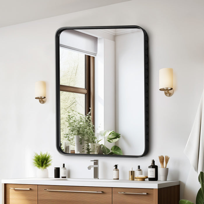 Simenmax Bathroom Mirror Large Rectangle Vanity Framed Mirror for Wall, Tempered Glass, Hangs Horizontally or Vertically