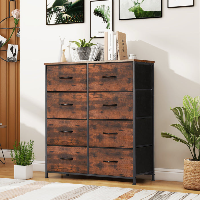 8 Drawers Fabric Dresser, Nightstand With Wide Chest Of Drawers,Storage Tower Storage Dresser Closet For Living Room, Bedroom, Hallway