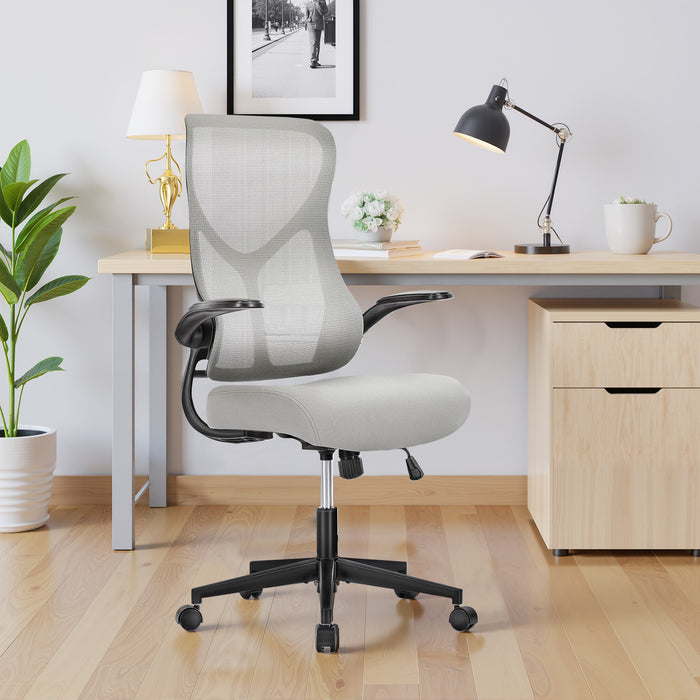 Bigleap Office Chair, Ergonomic Computer Chairs with Flip-up Arms,Gray