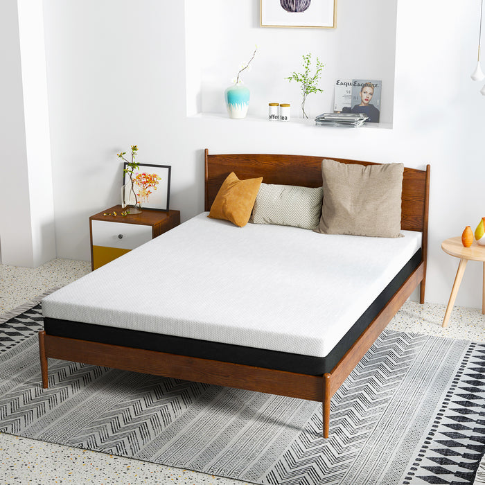2 in 1 Full Mattress, 6 Inch Gel Memory Foam Mattress with Cover, Pressure Relief and Pain Ease, Medium Firmness, White Mattress topper in a box, Made in USA