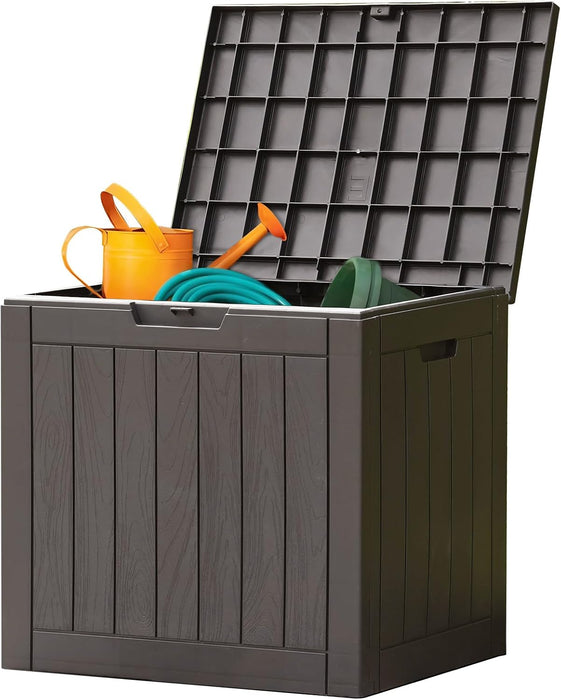 Simenmax 31-Gallon Outdoor Deck Box - Weatherproof Lockable Storage Container for Patio, Garden,Brown
