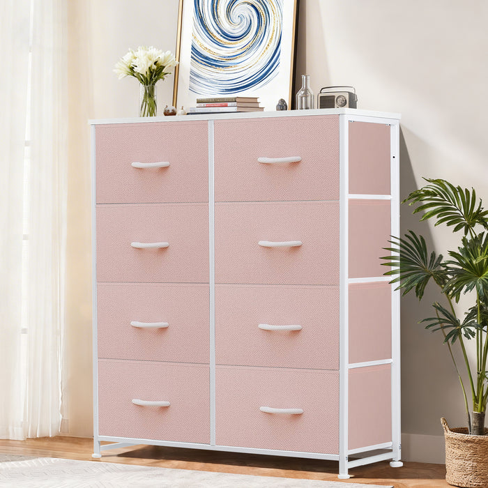 Sybels Drawer Dresser,Storage Organizer ,with wooden tabletop and fabric drawers, sturdy steel frame, suitable for bedroom, living room, and entryway