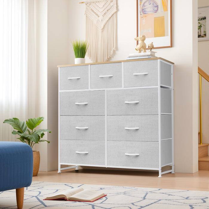 Beddle Dresser with Fabric Drawers for Bedroom, Wide Storage Chest with Drawer Organizer for Closet or Living Room