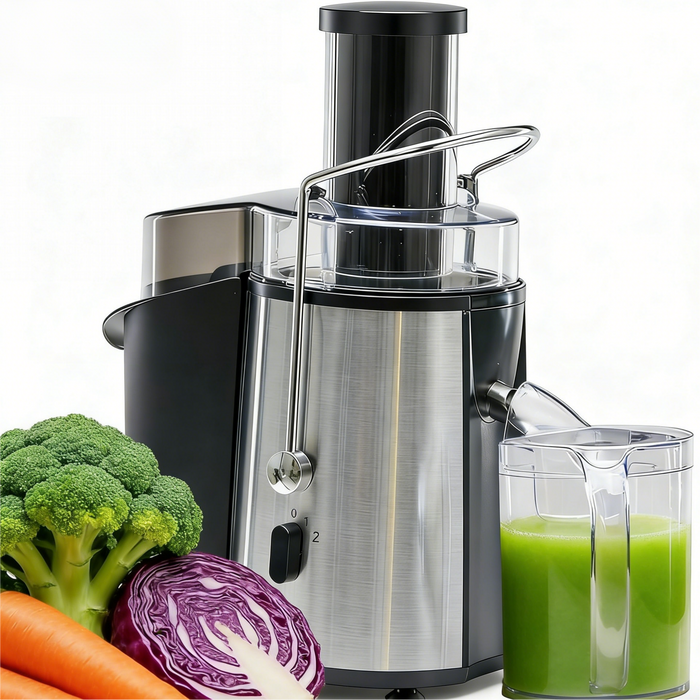 Sybels 700W High-Speed Centrifugal Juicer, 3" Wide Chute for Whole Fruits, 15000 RPM Maximum, BPA-Free, Easy to Clean, Silver