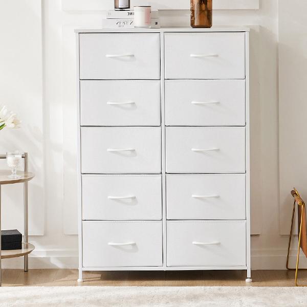 Sybels Storage Dresser with Drawers, Anti-Tip Fabric Chests Organizer Tower Furniture for Bedroom, Closet, Hallway, Entryway