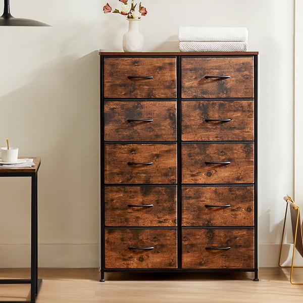 Sybels Storage Dresser with Drawers, Anti-Tip Fabric Chests Organizer Tower Furniture for Bedroom, Closet, Hallway, Entryway