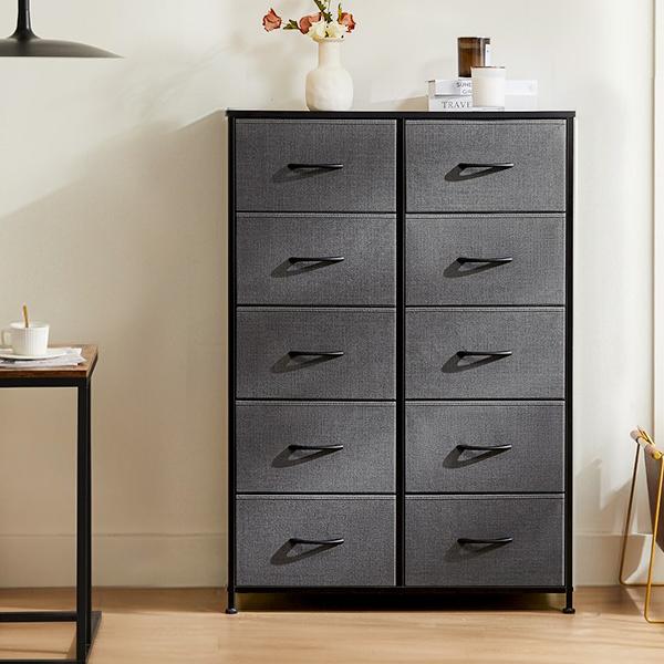 Sybels Storage Dresser with Drawers, Anti-Tip Fabric Chests Organizer Tower Furniture for Bedroom, Closet, Hallway, Entryway