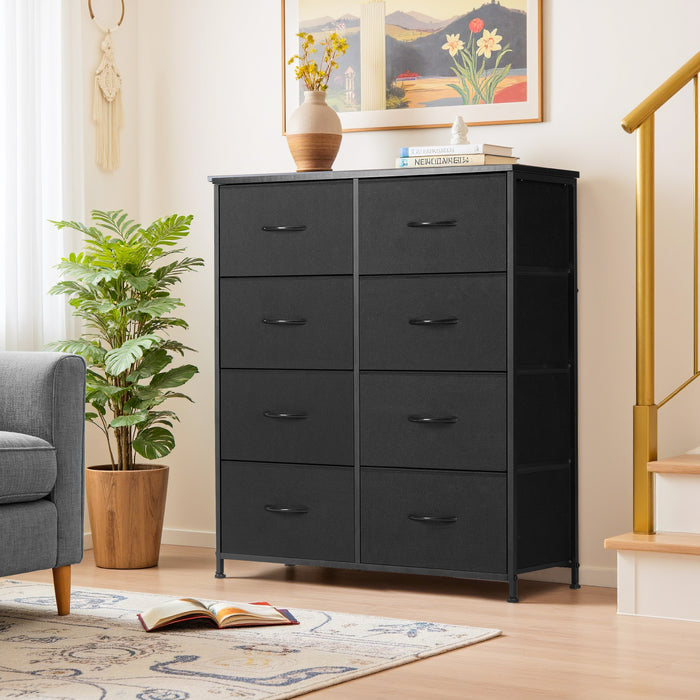 TINKLE WELL Wide 7/8/9 Drawer Fabric Dresser, Soft Storage Unit with Bins for Clothes, Toys, Linens, Fits Bedroom, Living Room, Hallway