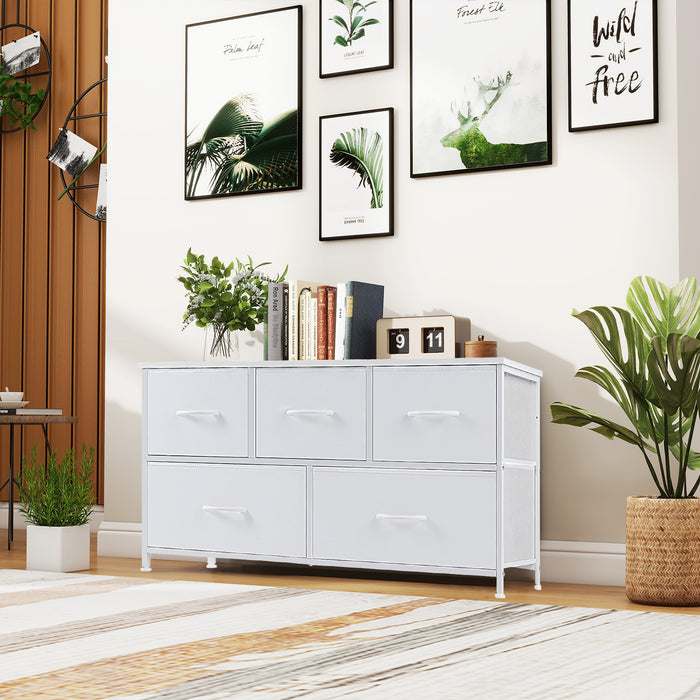 5 Drawers Fabric Dresser, Nightstand With Wide Chest Of Drawers,Storage Tower Storage Dresser Closet For Living Room, Bedroom, Hallway