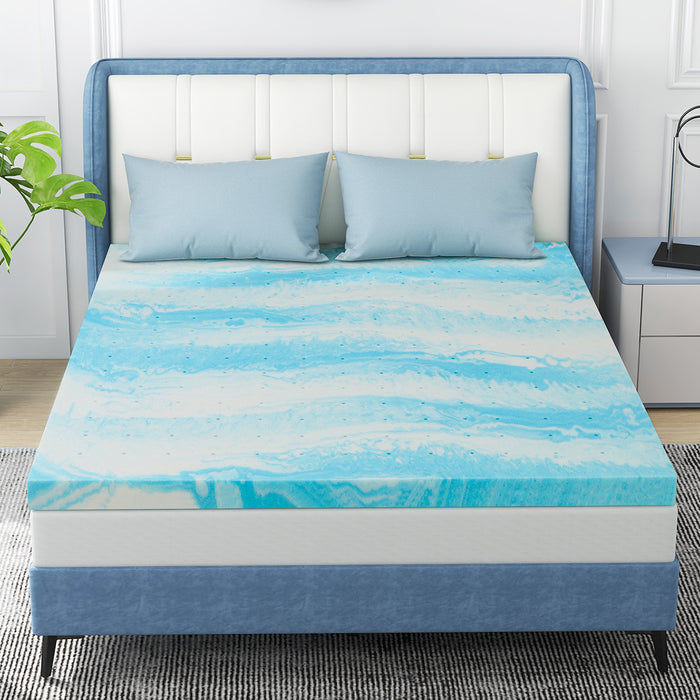 Simenmax Twin Mattress Topper, 3 Inch Gel Memory Foam Bed Topper for Twin Size Bed, CertiPUR-US Certified, Blue
