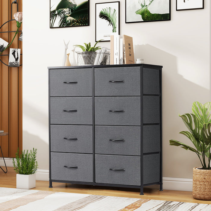 8 Drawers Fabric Dresser, Nightstand With Wide Chest Of Drawers,Storage Tower Storage Dresser Closet For Living Room, Bedroom, Hallway