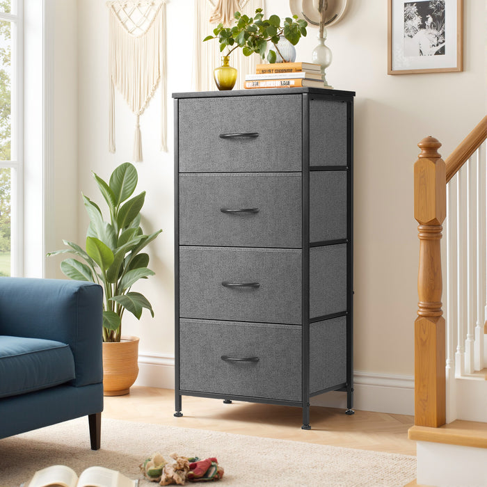 TINKLE WELL Storage Dresser with 4/5 Drawers, Removable Bins, Modern Wide Soft Fabric Chest Organizer for Bedroom, Hallway