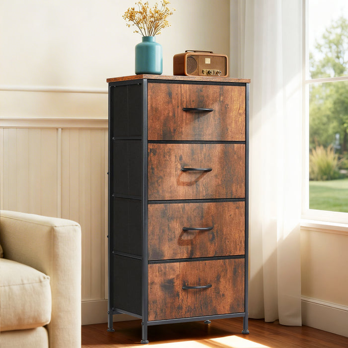 Sybels Drawer Dresser,Storage Organizer ,with wooden tabletop and fabric drawers, sturdy steel frame, suitable for bedroom, living room, and entryway