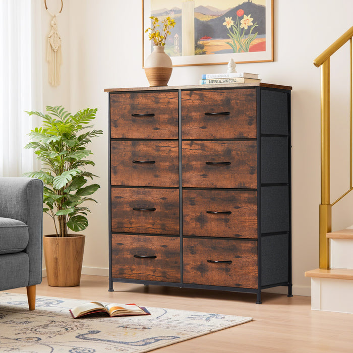 TINKLE WELL Wide 7/8/9 Drawer Fabric Dresser, Soft Storage Unit with Bins for Clothes, Toys, Linens, Fits Bedroom, Living Room, Hallway