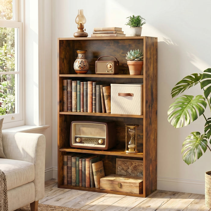 TINKLE WELL 3-Tier Bookshelf, Open Bookcase and Bookshelves, 29 Inch Tall Freestanding Display Storage Shelf, Floor Standing Shelves for Home Office, Living Room