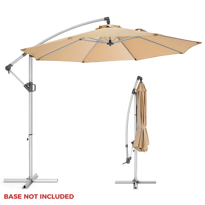 Bigleap 10ft Offset Umbrella Cantilever Patio Hanging Umbrella Outdoor Market Umbrella,Beige