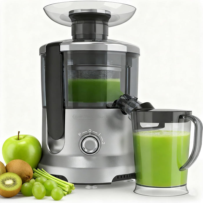 Simenmax 500W Centrifugal Juicer Machine, 3-Speed Electric Juicer Quick Juicing for Whole Fruits & Vegetables, Easy-Clean, Silver