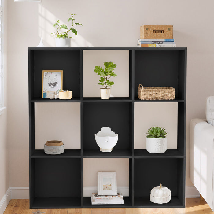 Bigleap 6/8/9 Cube Storage Organizer - Modern Open Cube Bookshelf with Removable Back Panels, Display Storage Bookcase for Living Room, Bedroom, Home Office, Entryway,Black