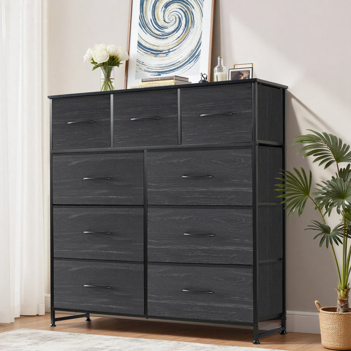 Sybels Drawer Dresser,Storage Organizer ,with wooden tabletop and fabric drawers, sturdy steel frame, suitable for bedroom, living room, and entryway
