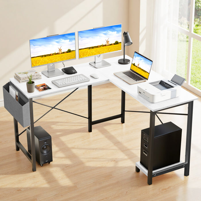 Sybels 52-inch L-Shaped Gaming Computer Desk with CPU Stand &amp; Side Bag, Corner PC Workstation for Home Office, Small Space Saver