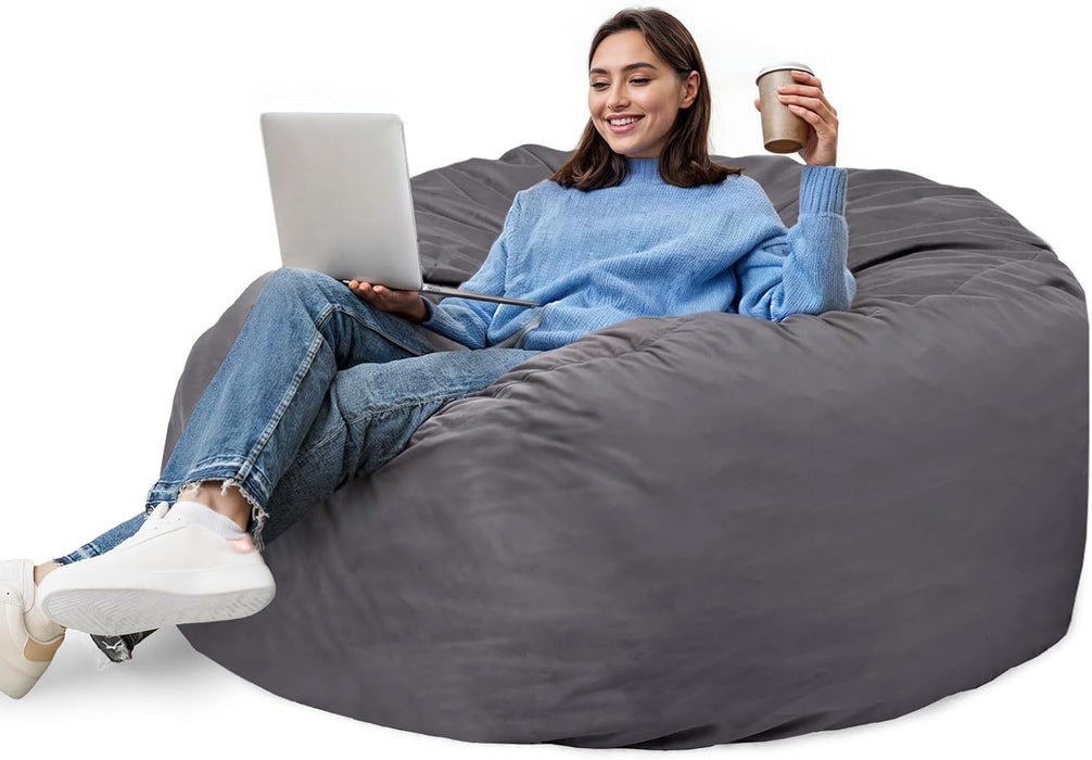 TINKLE WELL Large 3FT Bean Bag Sofa, Comfy Round Lounger for Adults & Kids, Removable Washable Cover, Oversized Cozy Gaming Chair for Dorm, Bedroom, Living Space