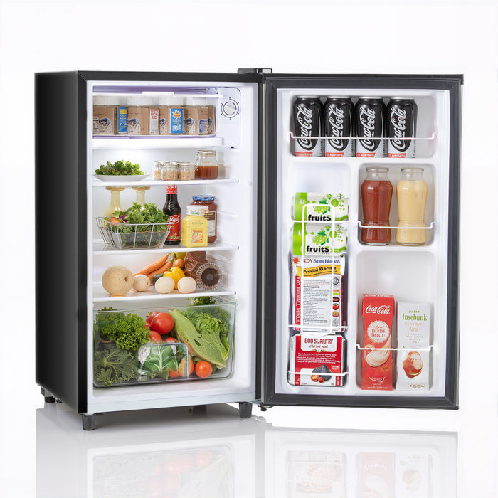 TINKLE WELL 3.2 Cu.Ft Mini Fridge with Freezer Small Refrigerator Single Door Adjustable Thermostat Energy-efficient Low Noise, Compact Fridge for Bedroom, Office, Dorm