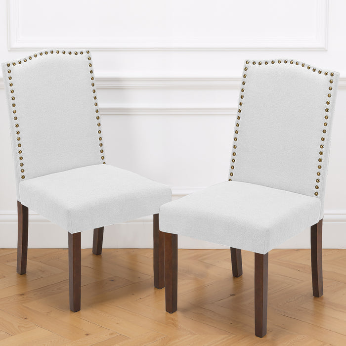 Sybels Set of 2 Modern Dining Chairs with Padded Leather Seat and Wooden Legs for Living Room, Dining Room