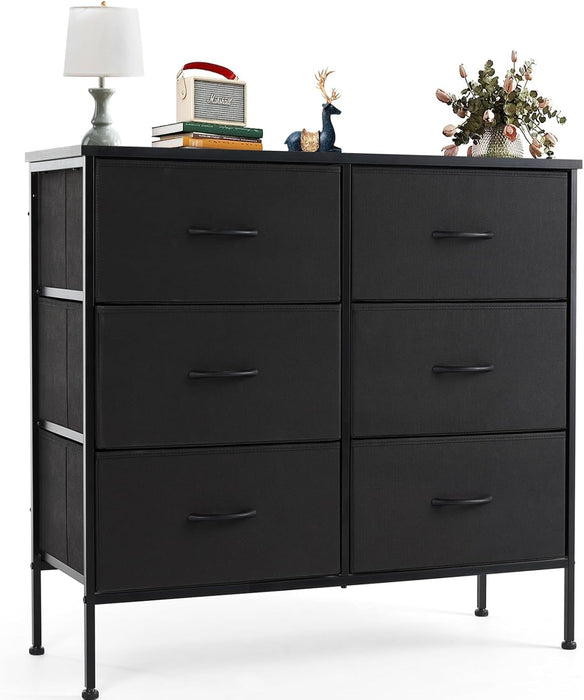 Sybels Storage Dresser with Drawers, Anti-Tip Fabric Chests Organizer Tower Furniture for Bedroom, Closet, Hallway, Entryway