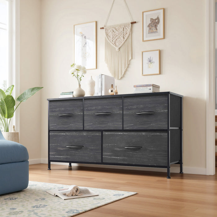 Beddle Dresser with Fabric Drawers for Bedroom, Wide Storage Chest with Drawer Organizer for Closet or Living Room
