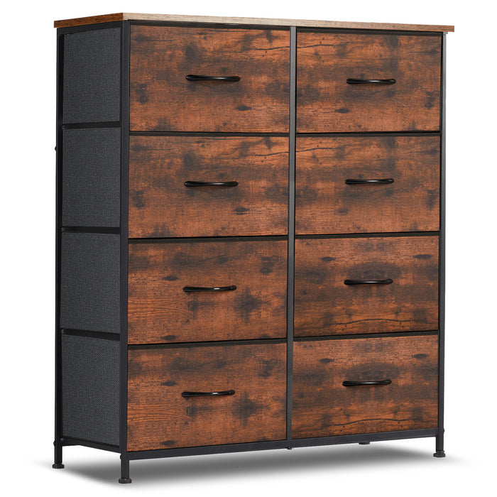 Simenmax 8 Dresser for Bedroom Fabric Dresser Chest of Closets Storage Units Organizer Tower Wooden Top Shelf for Bedroom, Hallway, Entryway, Closet