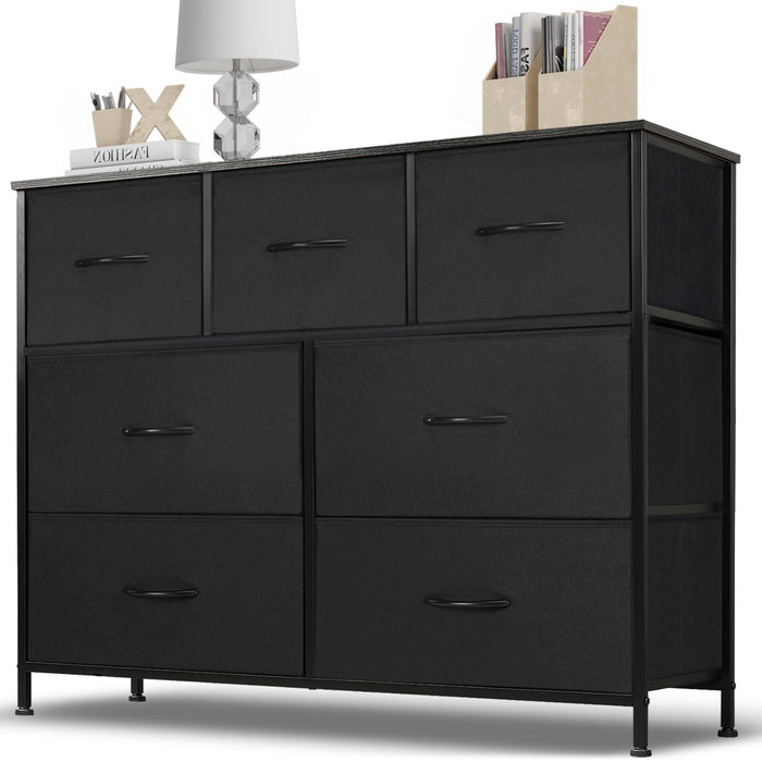 Sybels Storage Dresser with Drawers, Anti-Tip Fabric Chests Organizer Tower Furniture for Bedroom, Closet, Hallway, Entryway
