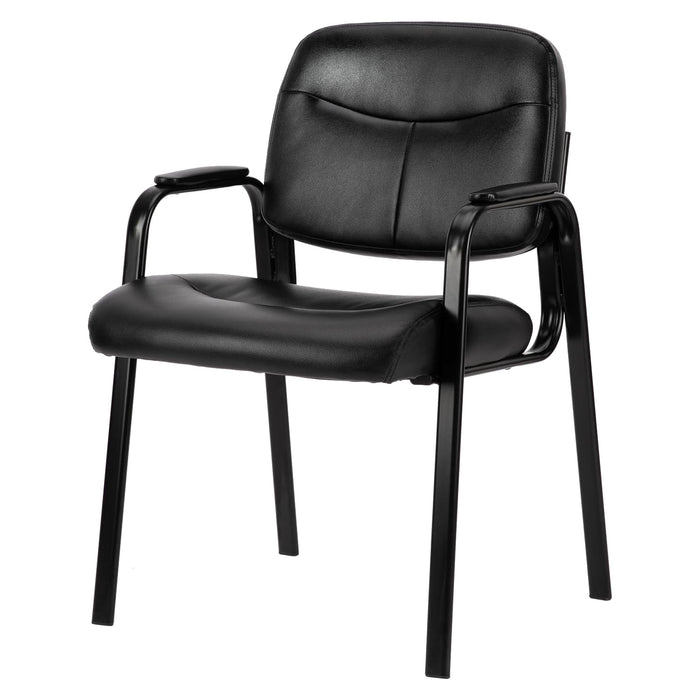 Bigleap Waiting Reception Guest Set of 1,Conference Room Lobby Padded Arms, Desk Chair No Wheels Executive Office Chair PU Leather Conference Room Chairs