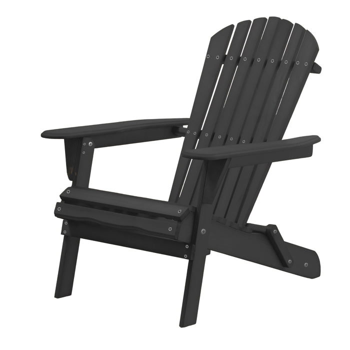 Outdoor Foldable Adirondack Chair, Wooden Manufacturing Lawn Outdoor Chairs Foldable,Fire Pit Chair, Garden Chair, Pool Chair,Black
