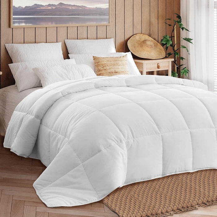 TINKLE WELL All-Season Down Comforter, Breathable Lightweight Duvet Fluffy with Corner Tabs, Alternative Hotel Luxury Insert